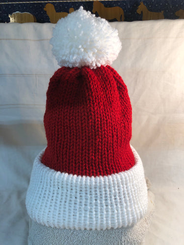 Knitted Santa hats with Pom pom